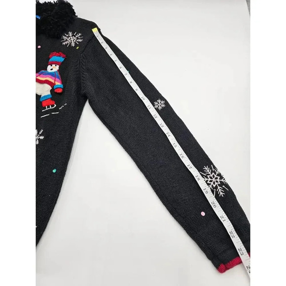 Karen Scott Sport Women's S Black Christmas Snowman Zip Up Holiday Sweater - Picture 8 of 8